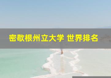 密歇根州立大学 世界排名